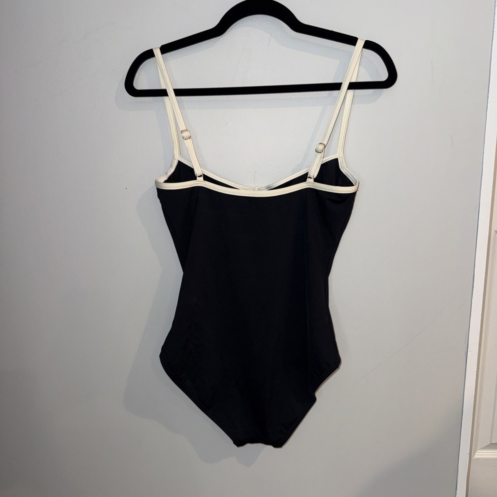 Kate Spade New York Women's Bow Swimsuit, Black And White Sz Large - Picture 10 of 11
